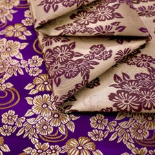 Satin Faux Silk Fabric Floral Damask Brocade Ethnic for Costume Tablecloth Retro