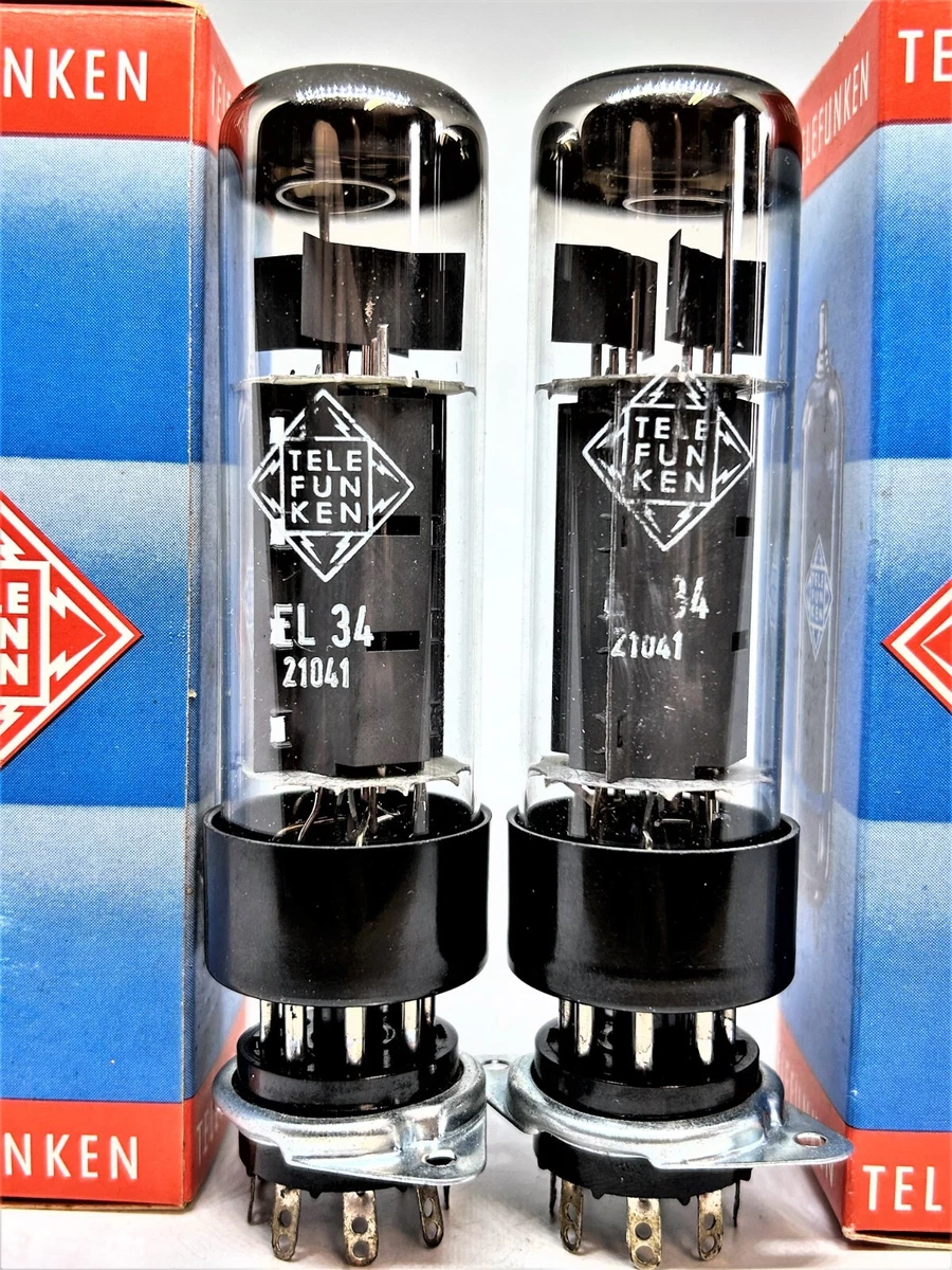 el34 6ca7 tube NOS Telefunken Germany pair tubes matched O getter