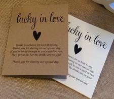 10 Vintage/Rustic 'Heart' Favour Lottery/Scratchcard Ticket Holders