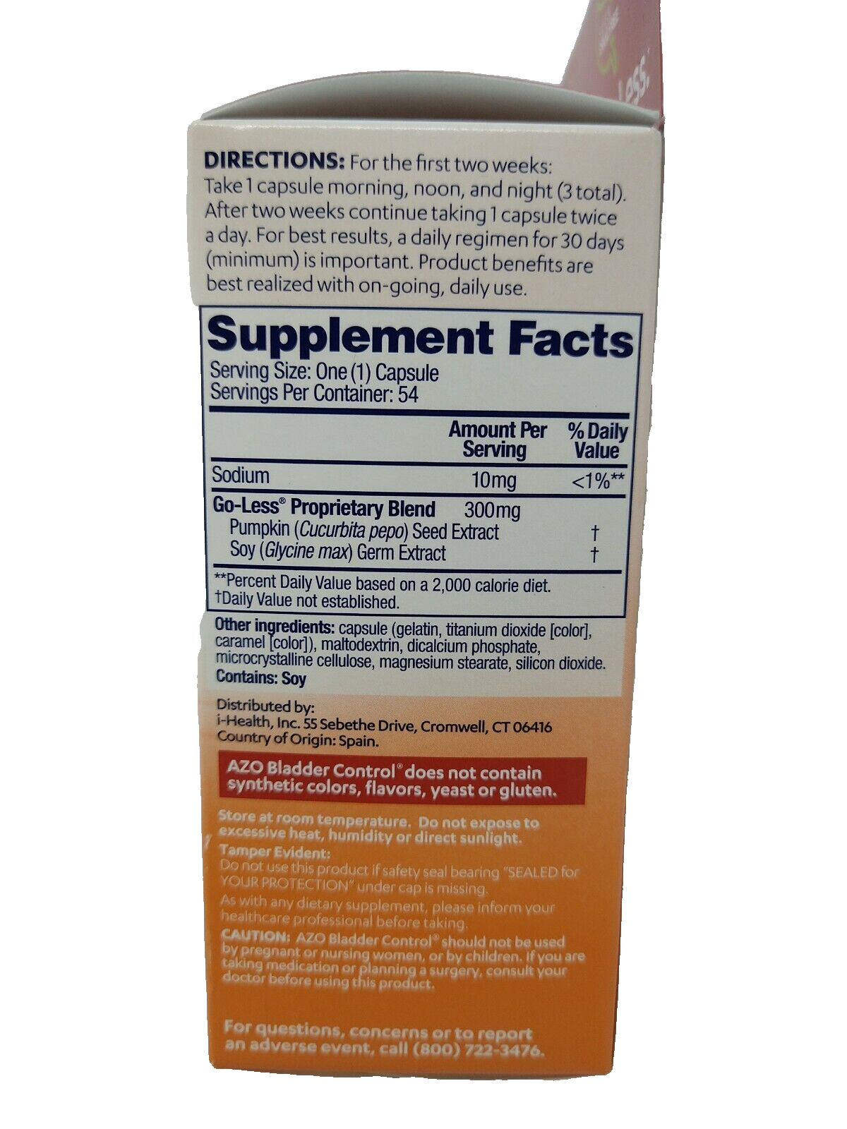 AZO Bladder Control With GoLess 54 Capsules Exp 12/2023 0025