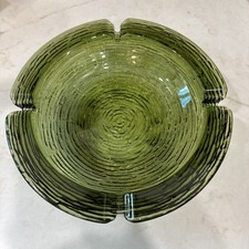 Ashtray 1960’s Anchor Hocking Soreno 8.75” Avocado Green Hollywood MCM