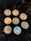 Lot Of 8 1961 Silver Quarters