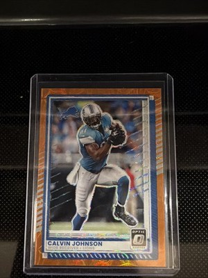BRAND NEW: Calvin Johnson Optic Orange Scope 9/79 2025 Panini Donruss