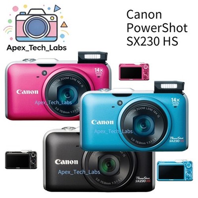 Canon PowerShot SX230 HS Digital Camera 12.1 MP 14x Optical Zoom Black/Red/Blue