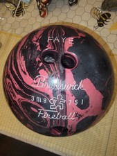 Vintage Black Vinyl Brunswick 1 Ball Bowling Wave Pattern