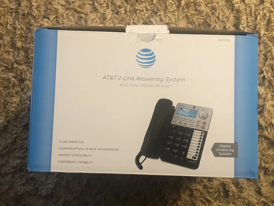 AT&T ML17939 2-Line Corded Speakerphone w/ Caller ID & Digital Answering System. - Image 3 of 3
