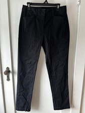 Lands' End Women's Black Solid Straight Leg Flat Front Mid Rise Pants Regular