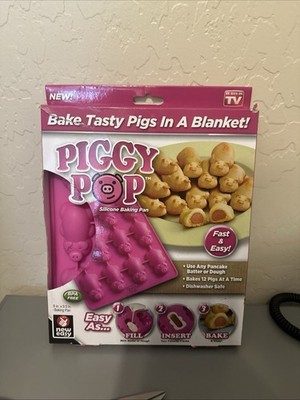 Piggy Pop Silicone Baking Cake Pan Mold Pigs In A Blanket Jello Pancakes Cookie!