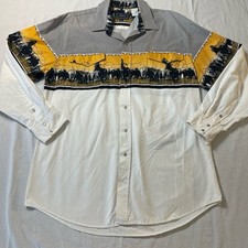 Roper Vintage 90's Pearl Snap Western Rodeo Shirt Men's XL