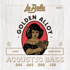 LABELLA AB10 GOLDEN ALLOY EXTRA LIGHT ACOUSTIC BASS GUITAR LONG SCALE .40 - .095