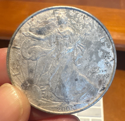 #ad #ad 2005 American Silver Eagle 1 oz .999 Fine Silver $1 Coin Circulated Toned $74.99