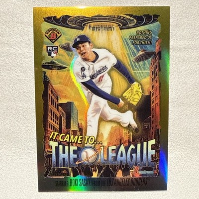 2025 Bowman Chrome It Came to the League Roki Sasaki IT-5 Gold Refractor 8/50 RC