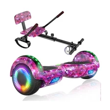 LIEAGLE Scooter With Seat Attachment, 6.5" Scooters Go Kart Combo With Colorf...