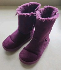 UGG Kids  Mini Bailey Bow II Classic PURPLE Suede Boots PRE-OWNED SIZE 2