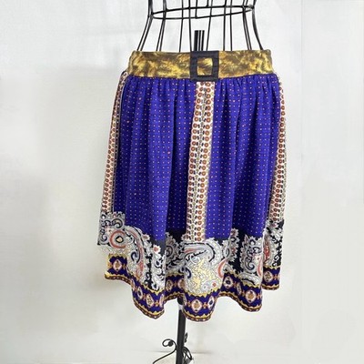 TSUMORI CHISATO Leopard Paisley Flare Skirt Wool Blend Size M DDP FREE SHIP