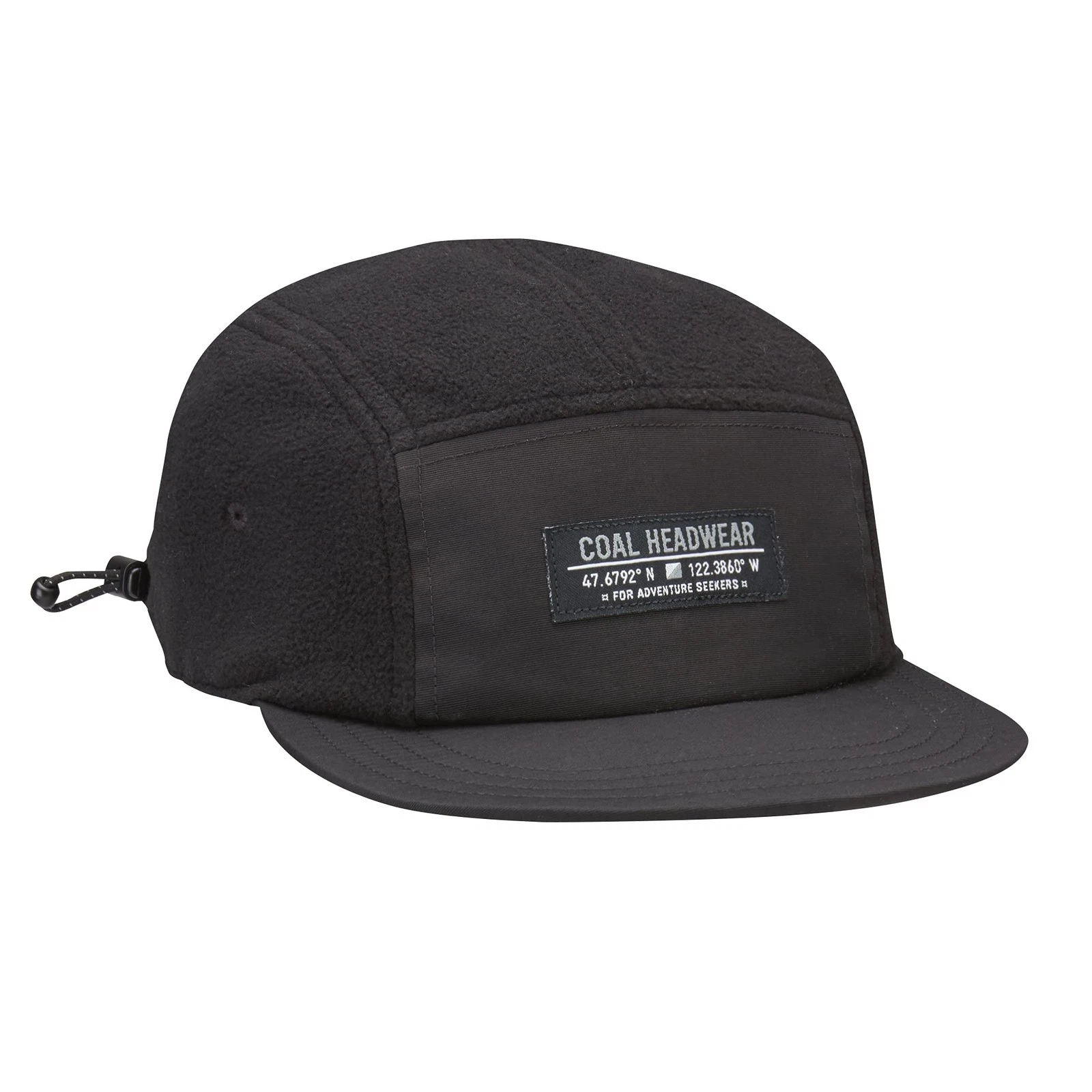 Coal Bridger Fleece 5-Panel Cap, Black, Flat Brim, Adjustable, One Size