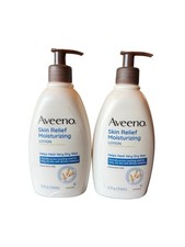 2 Aveeno Skin Relief Moisturizing Lotion Fragrance-Free 12 Fl Oz Very Dry Skin
