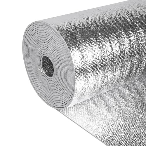 3mm Reflective Insulation Roll - 8ft X 20ft Foam Core Radiant Barrier For Attic, Walls, Soundproofing