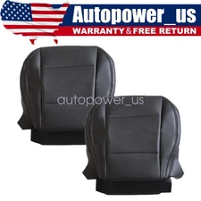 For 2015-2019 Subaru Outback Driver + Passenger Bottom Leather Seat Cover Black