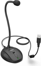 FIFINE USB condenser microphone desktop mic with mute and volume control