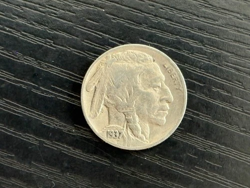 1937 S Buffalo Nickel Five Cent Coin 5c - ME5348