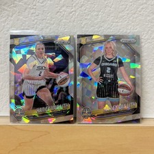 2025 Panini Prizm WNBA Hailey Van Lith #139 Ice Prizm Variation + #2 Ice Prizm 