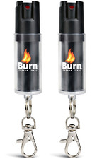 2 Pack Burn Pepper Spray .50oz Police Grade OC Stream Keychain Self Defense