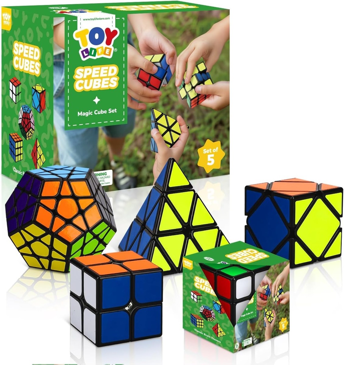 3 x 3 Speed Magic Cube,3D Cube Puzzle Jouet Cube pour Enfants et Adultes, Classique 2 en 1 Cube (Noir