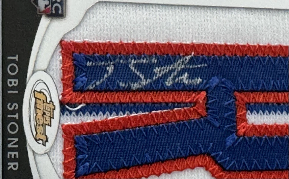 Tobi Stoner 2010 Topps Finest Auto Letter R Patch Rookie Card /217 New York Mets - Image 2 of 4