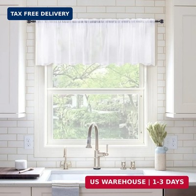 MIULEE Window Valance Half Sheer Curtains Rod Pocket Voile Drapes Extra Wide for