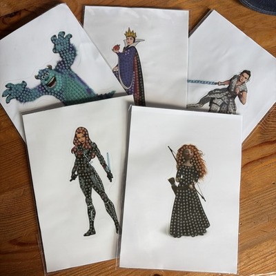 Zufällige Disney 100 Kristall Kunst Aufkleber Neu - 5 zufällige Personen - Lucky Dip