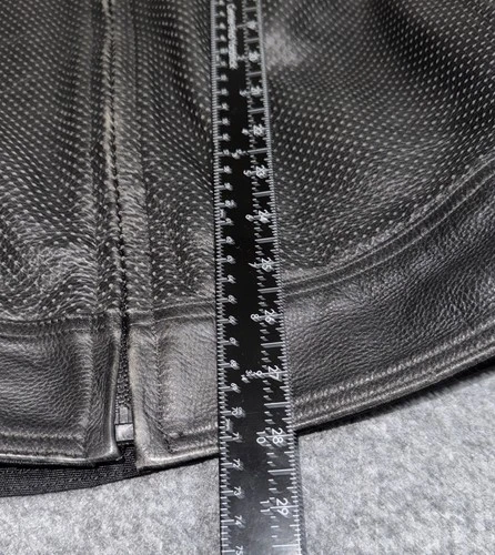 Fieldsheer Mens Perforated Leather Motorcycle Jacket Black Size 52 image 11