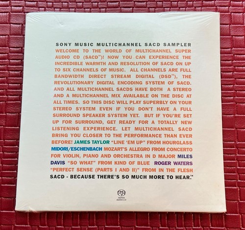SONY MUSIC Multichannel SACD Sampler PROMO 4-song Miles Davis Roger ...