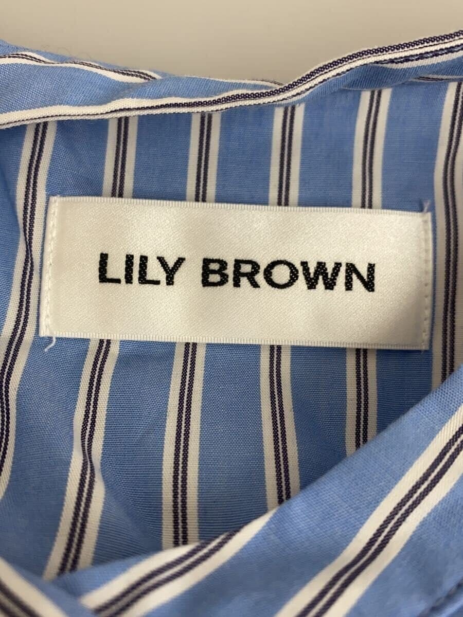 Lily Brown◆長袖ブラウス/one/コットン/BLU/ストライプ/LWFB241154 Lily Brown Long Sleeve Blouse one Cotton BLU Stripe