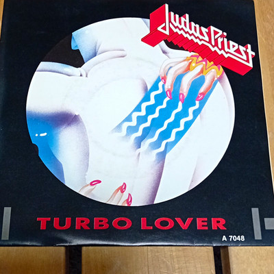 Judas Priest Turbo Lover / Hot for Love 7'' Single 45 CBS CBSA 7048 EX Top Zustan