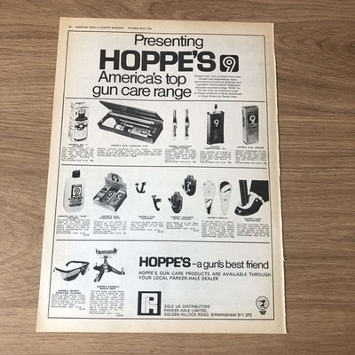 GUNS62 MAGAZINWERBUNG 12X9 HOPPE'S GUN CLEANING KITS