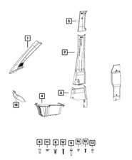 Genuine Mopar A Pillar Molding Left 6LP95LDMAA