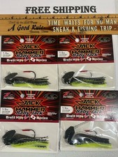 LOT OF 4 Baby Jack Hammer Zman Chatterbait Evergreen 1/2 Oz BHITE DELIGHT COLOR