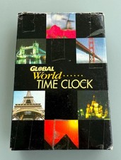 Global World Time Clock Digital Multi-Time Zone Travel Desk Clock Vintage Style