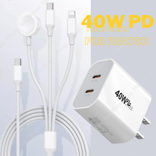 For iWatch Series 10 9 8 7 6 iPhone17 16 USB C Magnetic Cable 40W Fast Charger