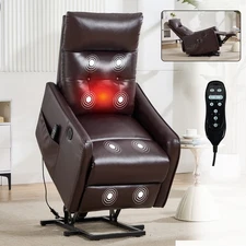 Massage Heated Electric Power Lift Recliner Chair for Elderly USB Port Fabric