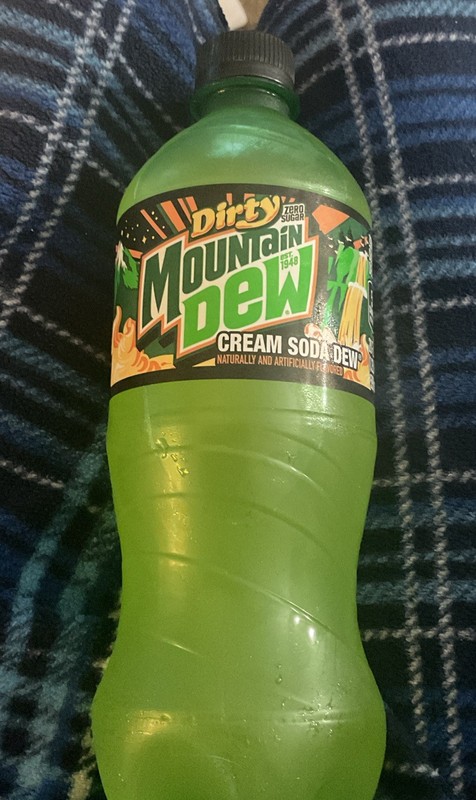 Dirty Mountain Dew Cream Soda ZERO SUGAR 20 Ounce Bottle ON HAND READY TO SHIP