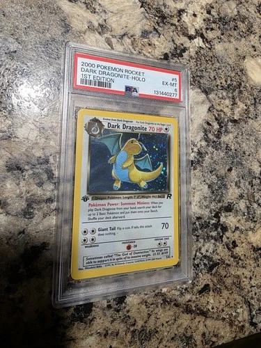 2000 Pokémon Team Rocket Dark Dragonite 1st Edition Holo PSA 6