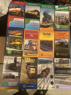 Green Frog Productions Train railroad VHS DVD video lot Steam Diesels & More