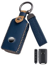for Mazda CX-5 CX-30 Mazda 3 Key Fob Cover, Leather Case-Blue | Fits CX-50, C...