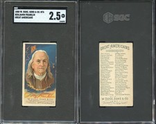 1888 N76 W. Duke Sons & Co. Great Americans ~ Benjamin Franklin SGC 2.5 ~ SHARP