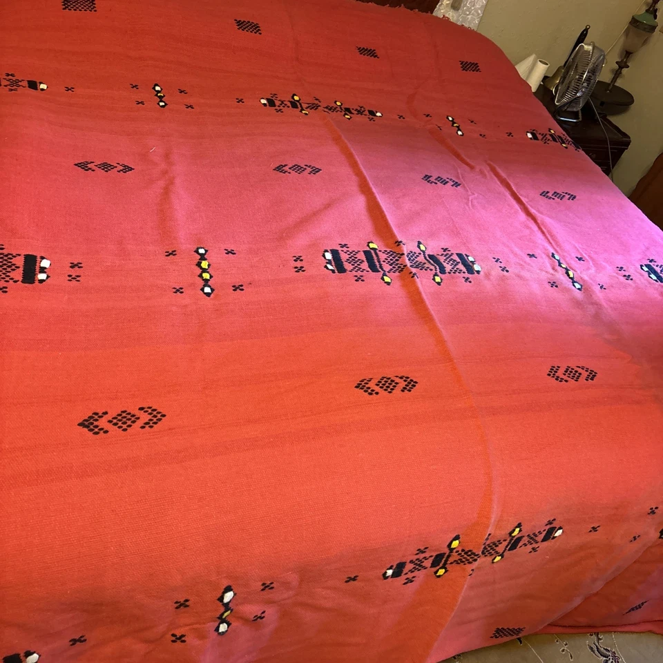 Alfombra bereber marroquí vintage alfombra arte tribal bien hecha 79 X 103. ENORME Foto 2 de 4