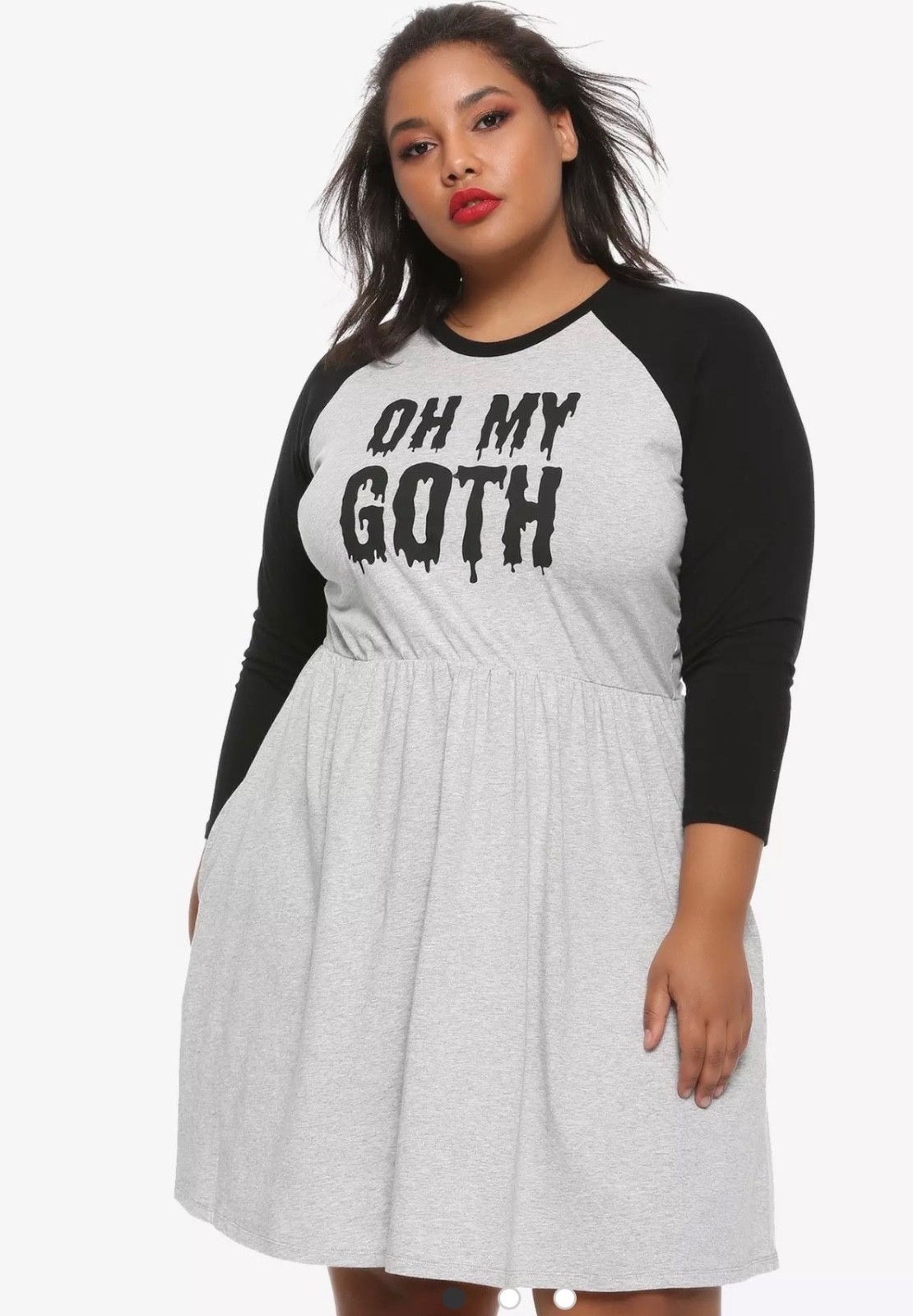 Hot Topic ‘Oh My Goth’ Gray & Black Skater Dress SZ XL