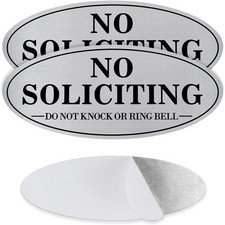 No Soliciting Sign for House Door - Do Not Knock or Ring Doorbell, Self-Adhesive