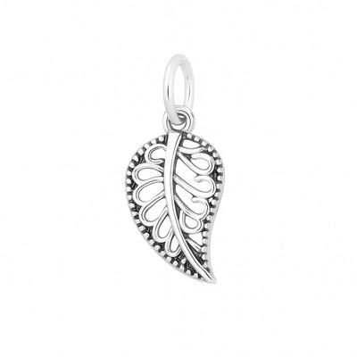 Sterling Silber oxidiert filigran Baum Blatt Anhänger Charm für Halskette Armband